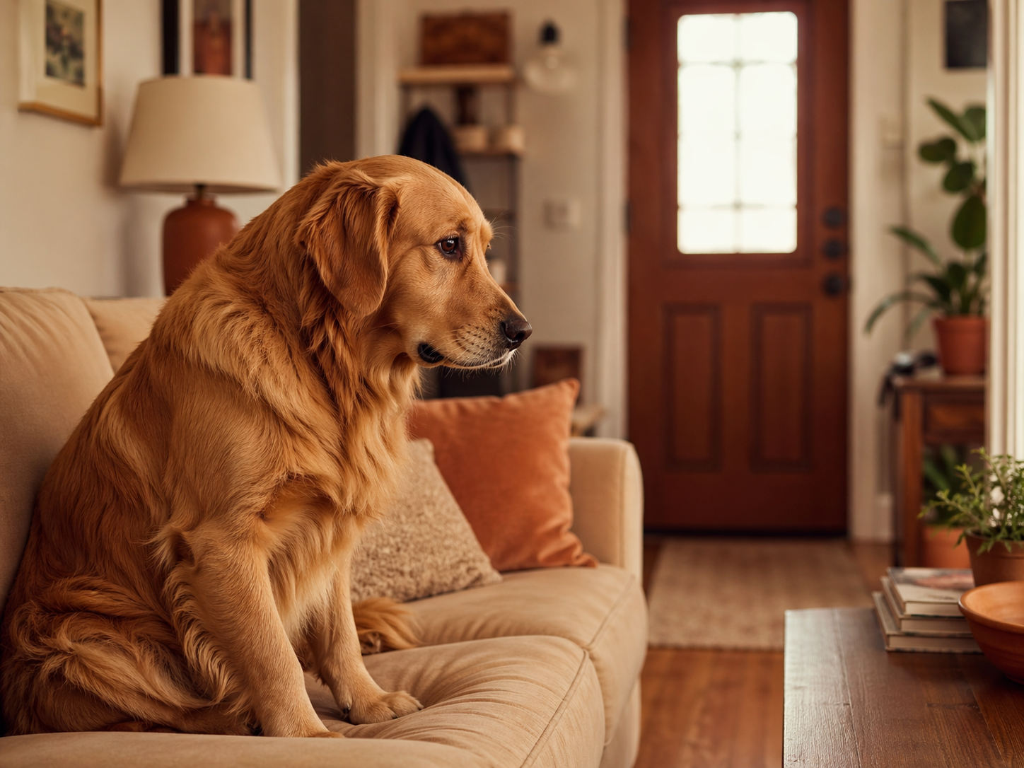 Cachorro ansioso esperando o tutor voltar